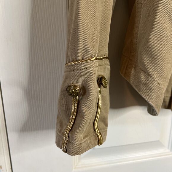 Ralph Lauren Denim Supply Jacket Cotton Military Gold Buttons Peplum Back Medium - Picture 5 of 14